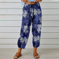 Pantaloni lungi cu imprimeu floral retro
