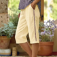 Pantaloni de vară din bumbac și in, cu lungime până la gleznă, pentru femei