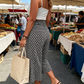 Pantaloni largi cu volane, lungime 3/4, pentru femei