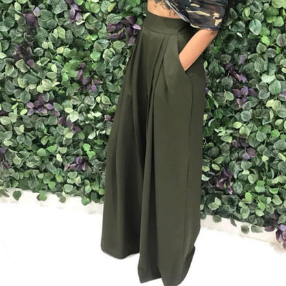 👖 ✨ Pantaloni cu talie înaltă din bumbac și in pentru femei