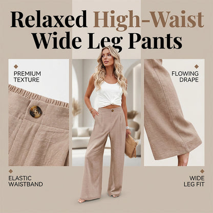 👖 Pantaloni Casual pentru Femei, Talie Înaltă, Croială Evazată