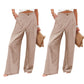 👖 Pantaloni Casual pentru Femei, Talie Înaltă, Croială Evazată