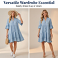 Rochie de cămașă din denim cu volane în cascadă pentru femei