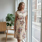 Rochie midi plisată cu imprimeu floral pentru femei
