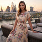 Rochie midi plisată cu imprimeu floral pentru femei