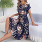 Rochie midi plisată cu imprimeu floral pentru femei
