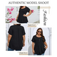 👚  Tricou pentru femei cu pliuri în față și mâneci bufante🌸
