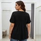 👚  Tricou pentru femei cu pliuri în față și mâneci bufante🌸