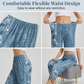 Pantaloni pentru femei cu imprimeu floral vintage, croi evazat