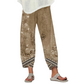 Pantaloni pentru femei cu imprimeu floral vintage, croi evazat
