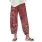 Pantaloni pentru femei cu imprimeu floral vintage, croi evazat
