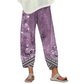 Pantaloni pentru femei cu imprimeu floral vintage, croi evazat