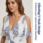 Rochie Maxi cu Umăr Descoperit și Imprimeu Tropical, Cu Fantă