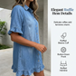 😍Rochie din denim cu croială lejeră și volane👗
