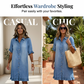 😍Rochie din denim cu croială lejeră și volane👗
