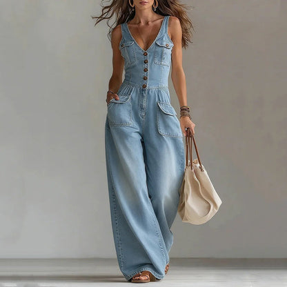 ⏰ Salopetă din denim pentru femei