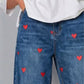 💕👖 Blugi cu imprimeu pentru femei, cu motive în formă de inimioare 💖