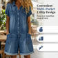 Rochie din denim cu mâneci scurte pentru femei