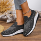 👟Pantofi sport slip-on cu fluturi cu strasuri pentru femei - Strălucește la fiecare pas ✨