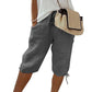 👖🌬️ Pantaloni capri casual, cu șnur de strângere și buzunare