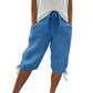 👖🌬️ Pantaloni capri casual, cu șnur de strângere și buzunare
