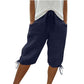 👖🌬️ Pantaloni capri casual, cu șnur de strângere și buzunare