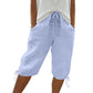 👖🌬️ Pantaloni capri casual, cu șnur de strângere și buzunare