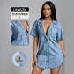 👚✨ Cămașă lungă din denim cu mâneci scurte