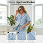 👚✨ Cămașă lungă din denim cu mâneci scurte