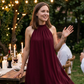 👗 Rochie cu guler în V și croială asimetrică