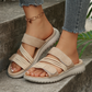 Sandale plate casual pentru femei, cu multiple curele