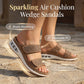 Sandale cu toc pană pentru femei, cu strasuri sclipitoare ✨