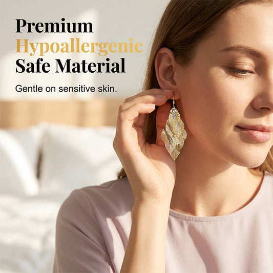 Cercei eleganti pentru femei, cu frunze goale în cascadă