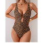 Costum de baie dintr-o singură piesă, cu imprimeu leopard chic