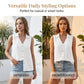 Cămașă Vestă de Vară pentru Femei, Fără Mâneci, cu Guler, Casual