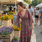 Rochie Maxi Bohemiană cu Flori pentru Femei