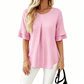 Women's Ruffled Short Sleeve Blouse