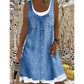 👗☀️ Rochie de damă din denim cu imprimeu