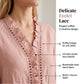 👚Bluză casual pentru femei cu guler în V și volane