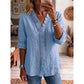 👚Bluză casual pentru femei cu guler în V și volane