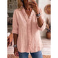 👚Bluză casual pentru femei cu guler în V și volane