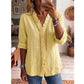 👚Bluză casual pentru femei cu guler în V și volane