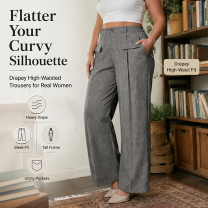 Pantaloni de costum cu talie înaltă pentru femei