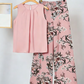 Set de top cu imprimeu floral pentru femei și pantaloni cu talie largă