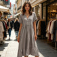 Rochie de damă la modă, cu decolteu în V