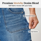 🩳 Șorturi Denim Bermuda pentru Femei, Talie Medie, cu Buzunare