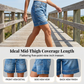 🩳 Șorturi Denim Bermuda pentru Femei, Talie Medie, cu Buzunare