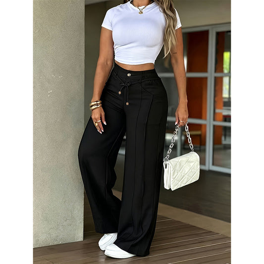 🎉 Pantaloni drepți cu talie înaltă – Elegant ✨