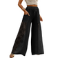 Pantaloni lungi la modă, largi, din dantelă, pentru femei
