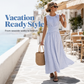 👗 Rochie Maxi Casual cu Dungi, Fără Mâneci pentru Femei 🎀👗